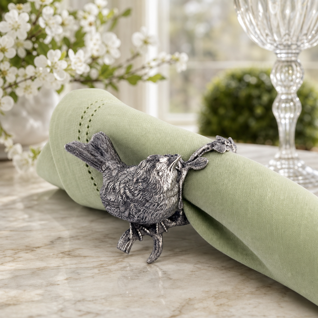 Pewter Song Bird Napkin Ring 3