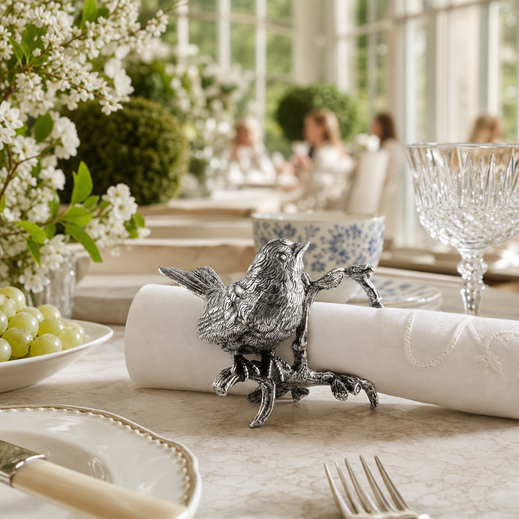Pewter Song Bird Napkin Ring 8