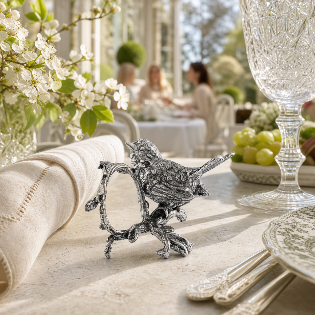 Pewter Song Bird Napkin Ring 9