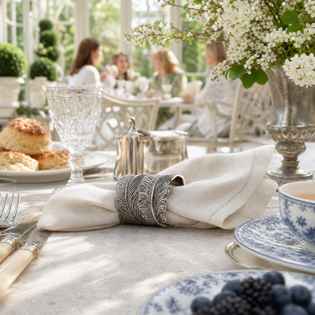 Pewter Feather Napkin Ring 6