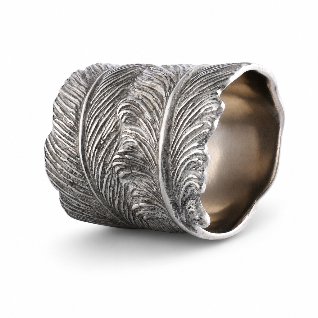 Pewter Feather Napkin Ring 1