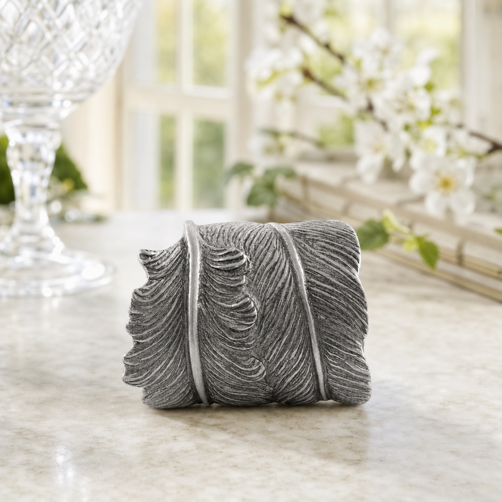 Pewter Feather Napkin Ring 5