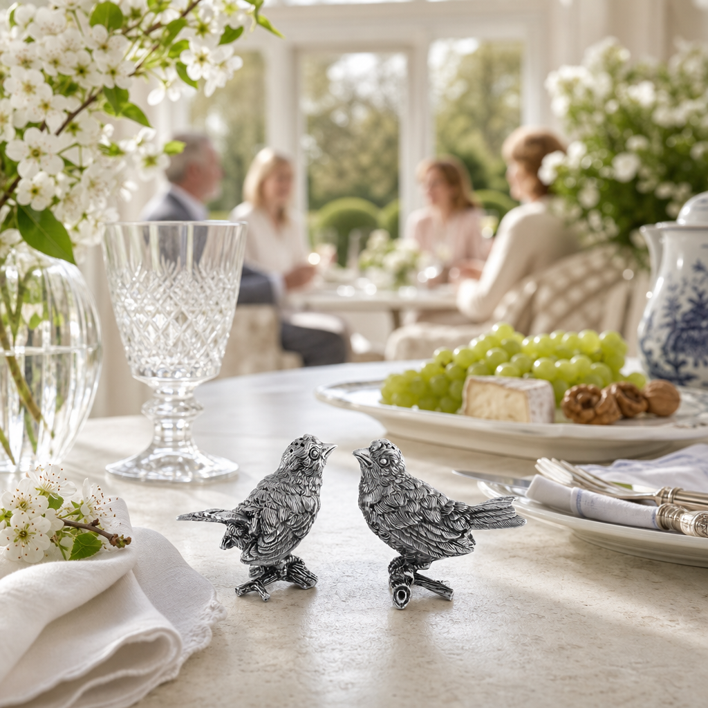 Pewter Song Birds Salt & Pepper Set 9