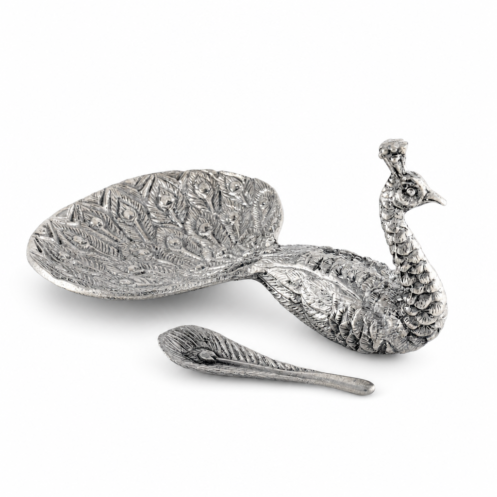 Pewter Peacock Salt Cellar 8