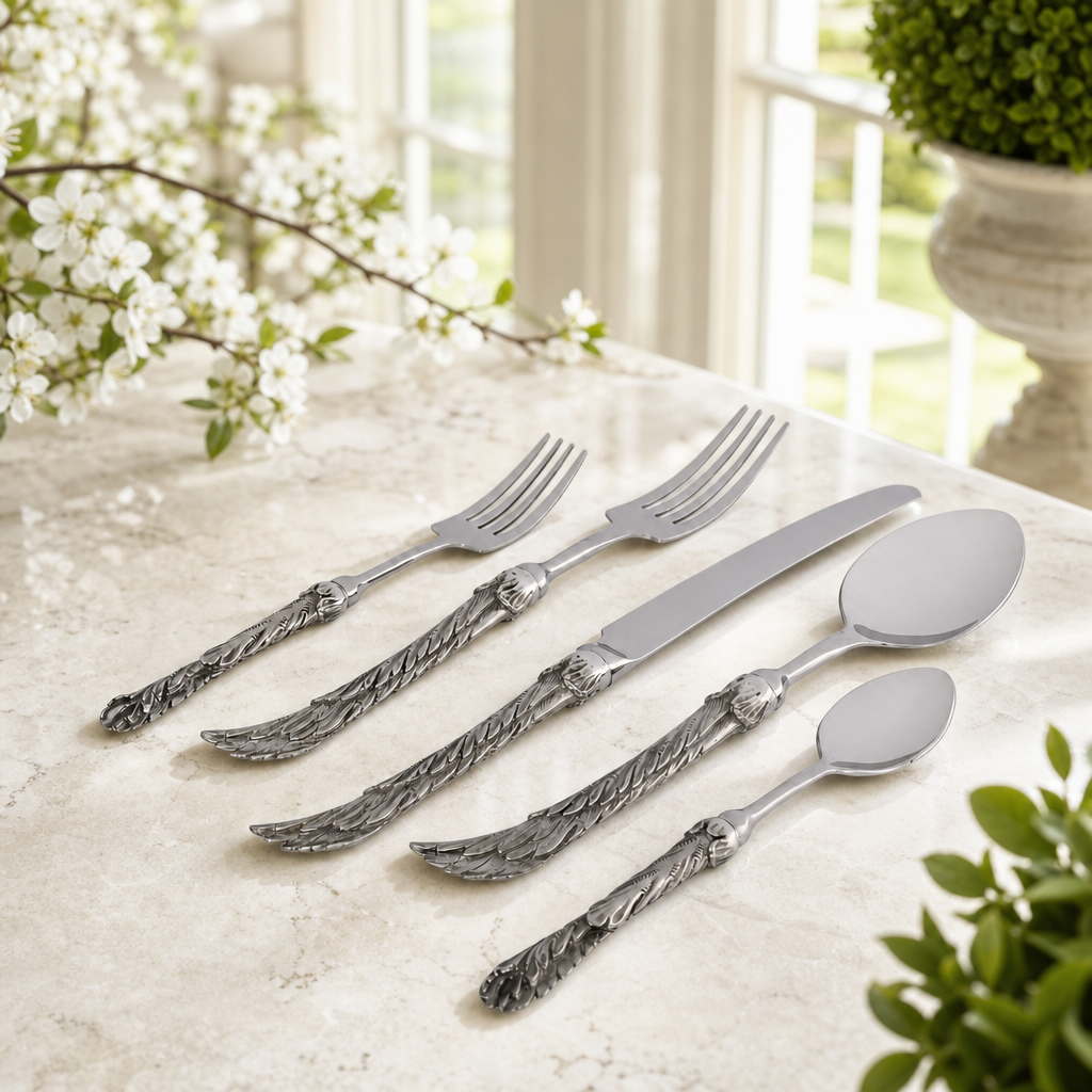 Avian Pattern Stainless Place setting 2