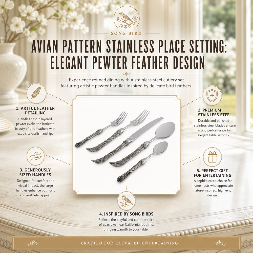 Avian Pattern Stainless Place setting 1