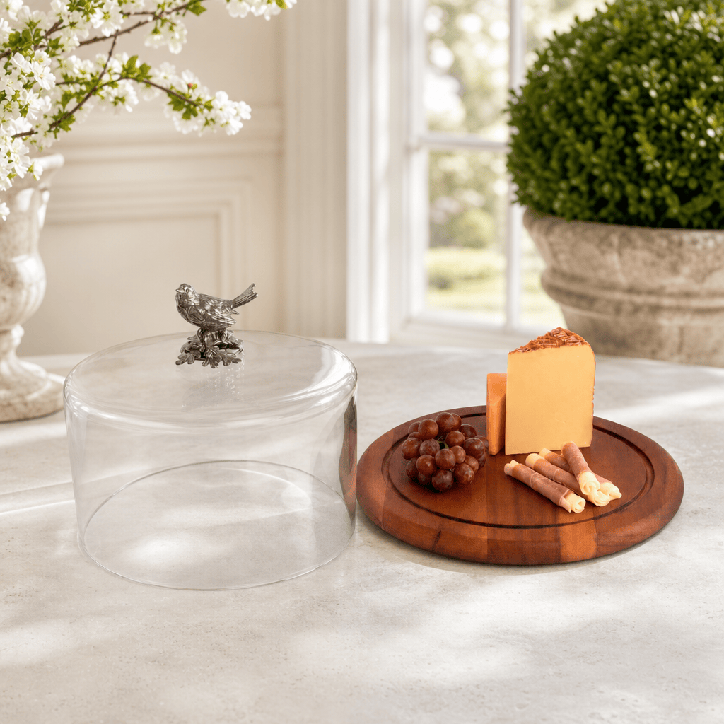 Song Bird Glass Covered Cheese Wood Board 3