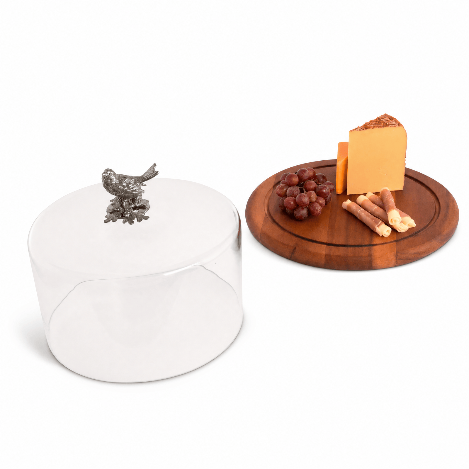 Song Bird Glass Covered Cheese Wood Board 8