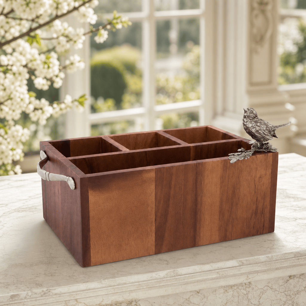 Song Bird Wood Flatware Caddy 5