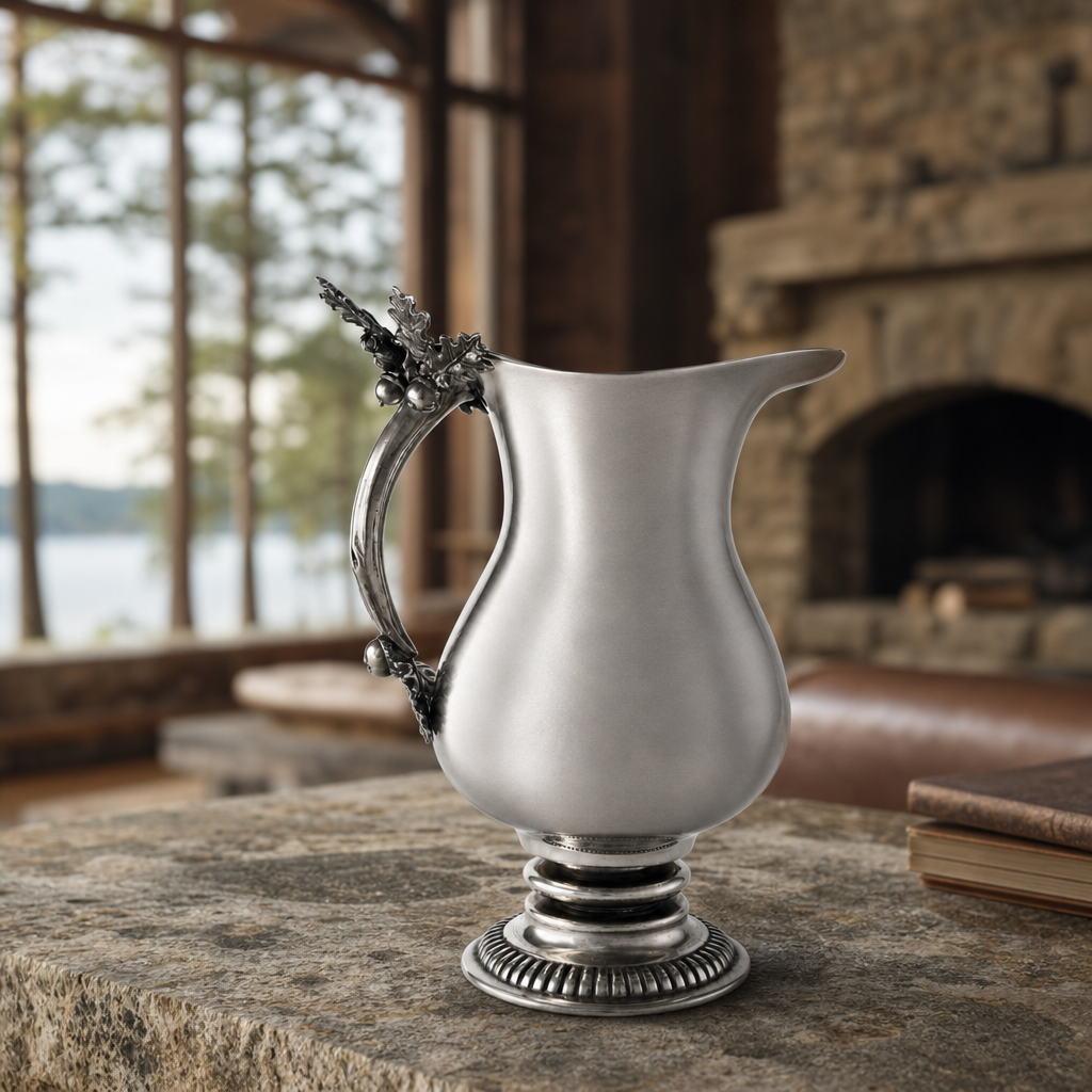 Pewter Oak Leaf Pitcher 2