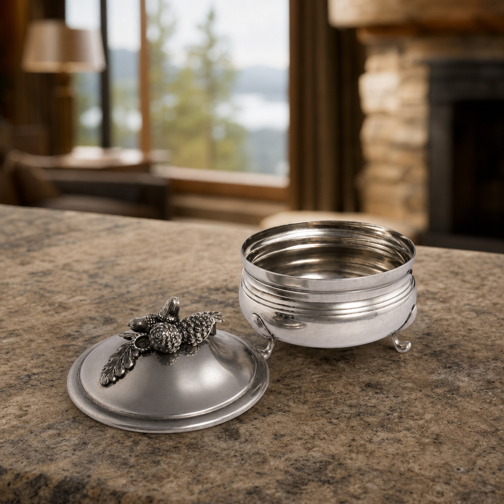 Pewter Acorn Sauce Bowl 4