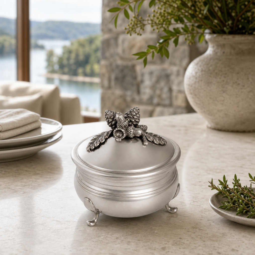 Pewter Acorn Sauce Bowl 9