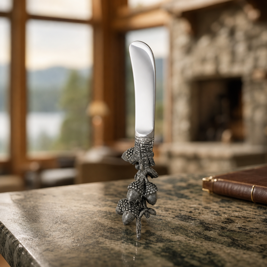 Pewter Acorn & Oak Leaf Handle Spreader 2