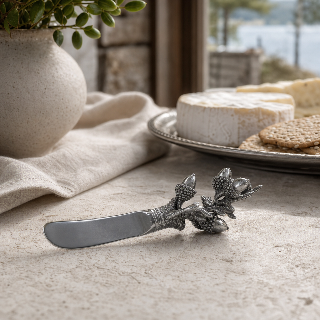 Pewter Acorn & Oak Leaf Handle Spreader 6