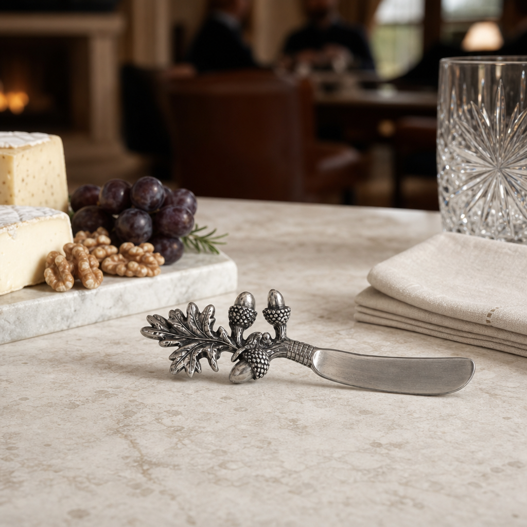 Pewter Acorn & Oak Leaf Handle Spreader 6