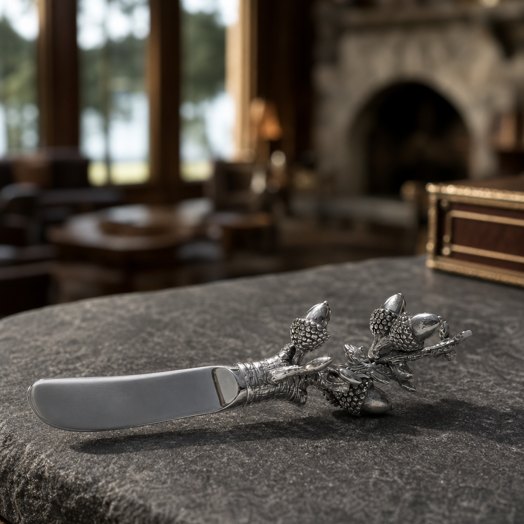 Pewter Acorn & Oak Leaf Handle Spreader 3