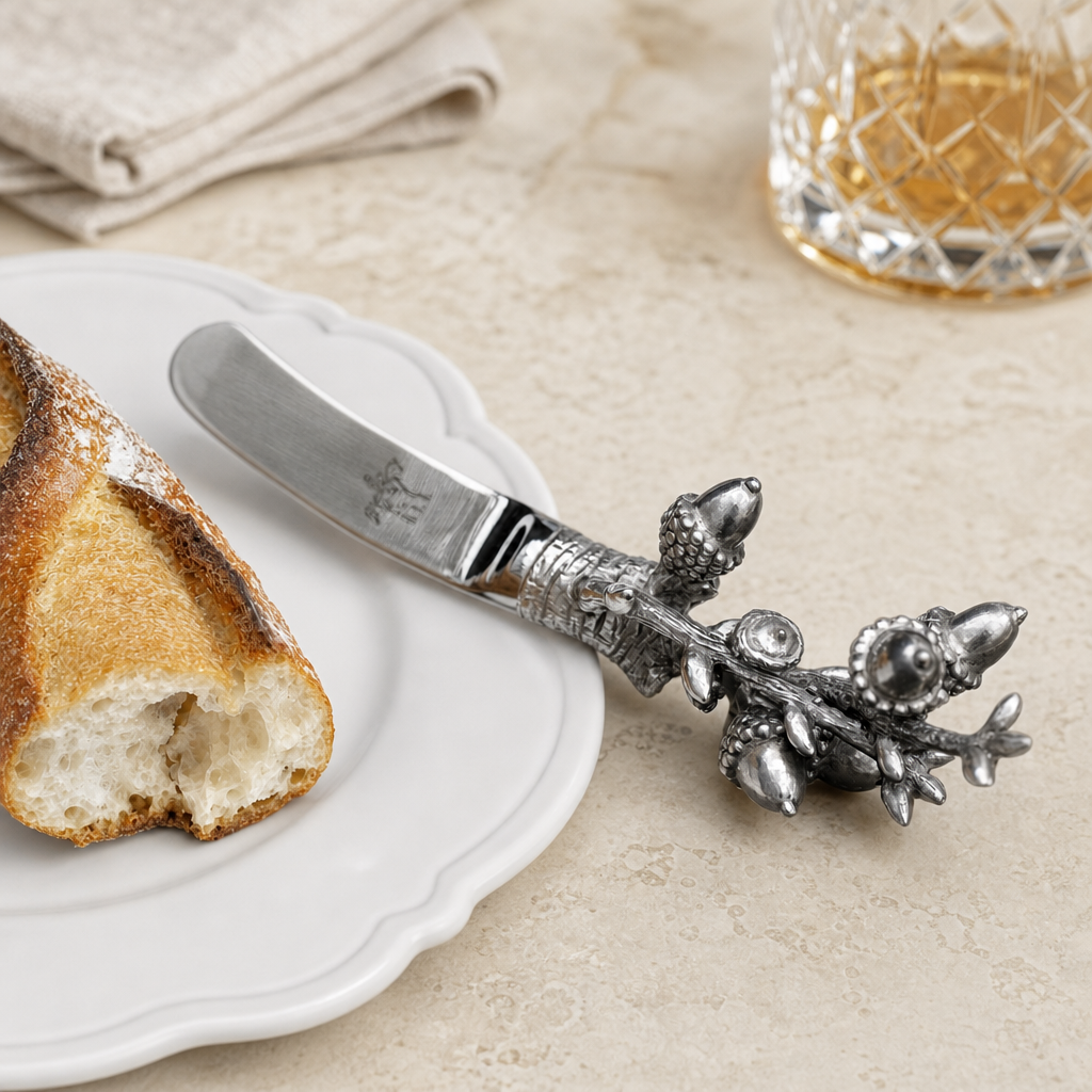Pewter Acorn & Oak Leaf Handle Spreader 4