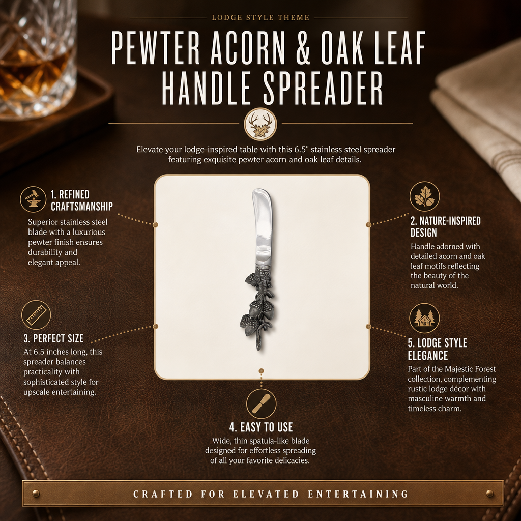 Pewter Acorn & Oak Leaf Handle Spreader 9