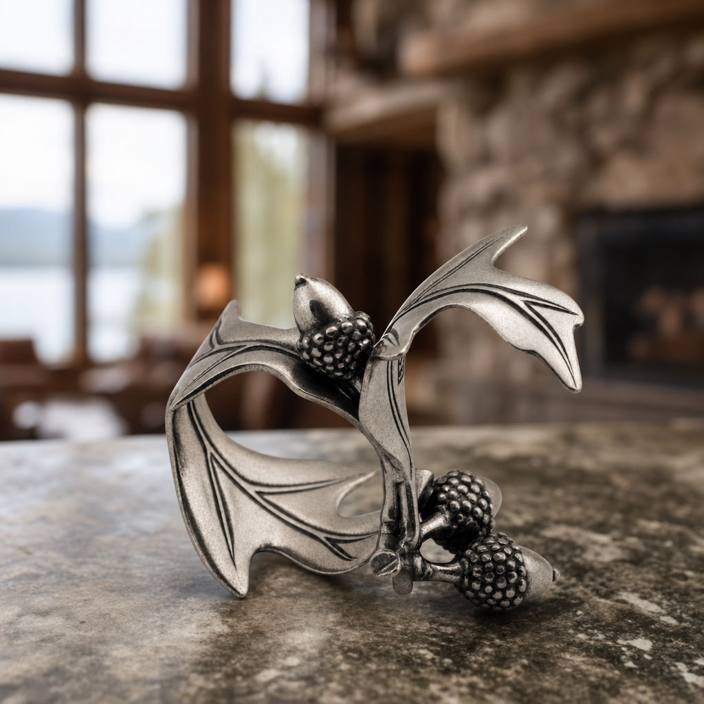 Pewter Acorn & Oak Leaf Napkin Ring 2