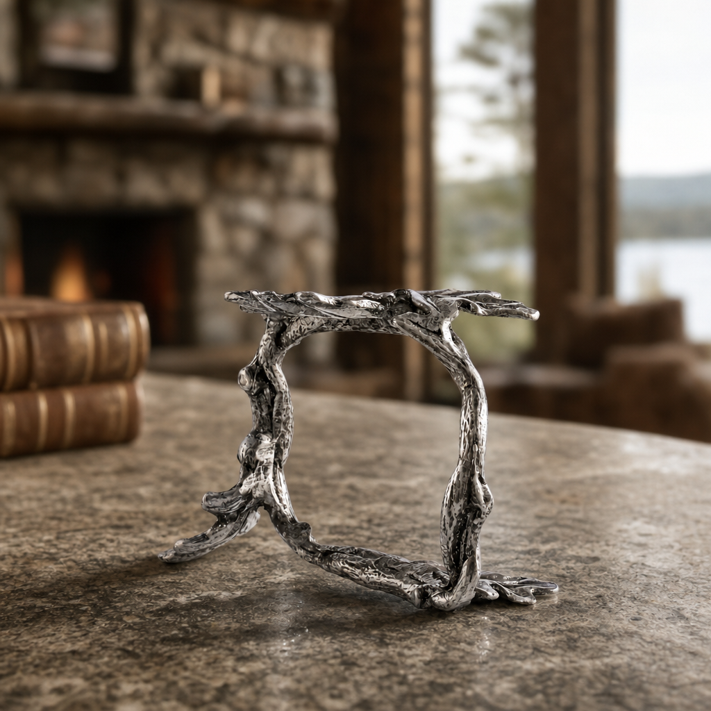Pewter Oak Branch Napkin Ring 4
