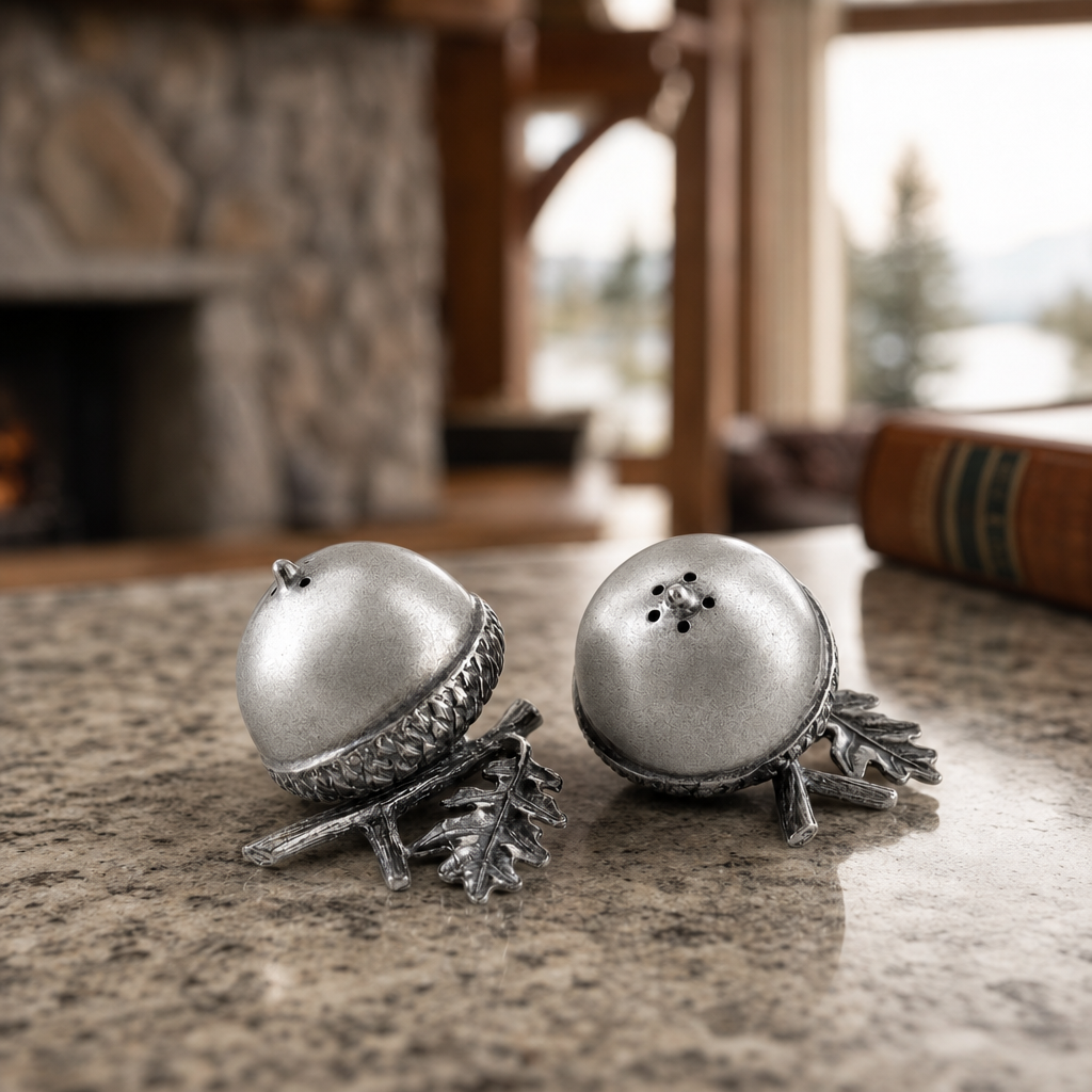 Pewter Acorn Salt & Pepper Set 3