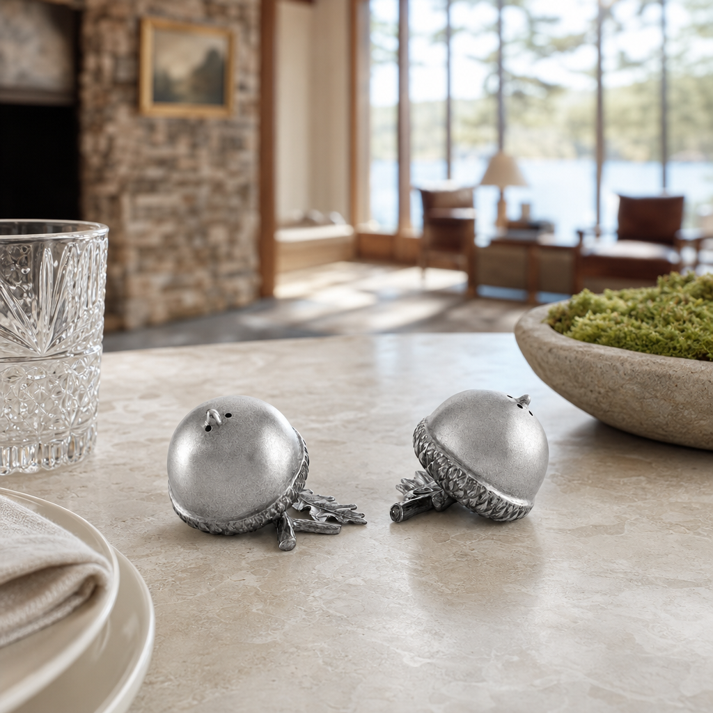Pewter Acorn Salt & Pepper Set 8