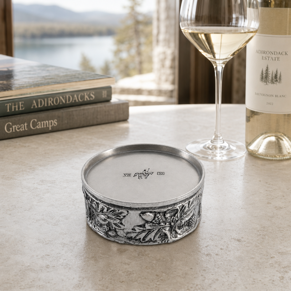 Acorn Oak & Leaf Pewter Wine Coaster 8