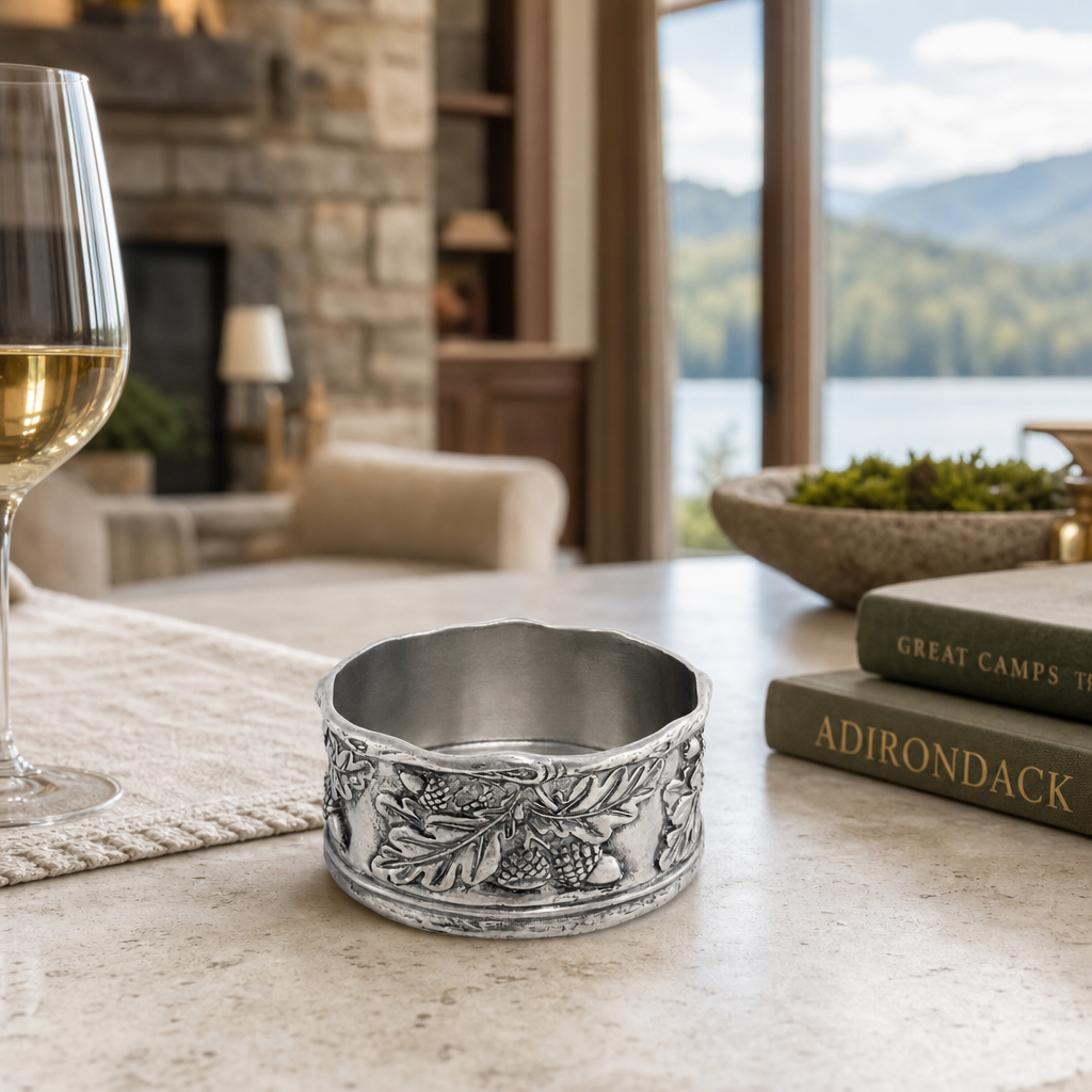 Acorn Oak & Leaf Pewter Wine Coaster 9