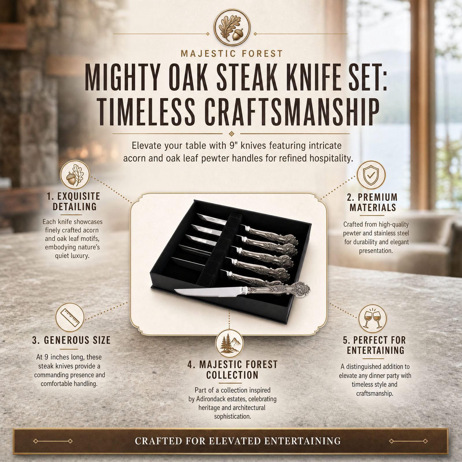 Mighty Oak Steak Knife Set 11