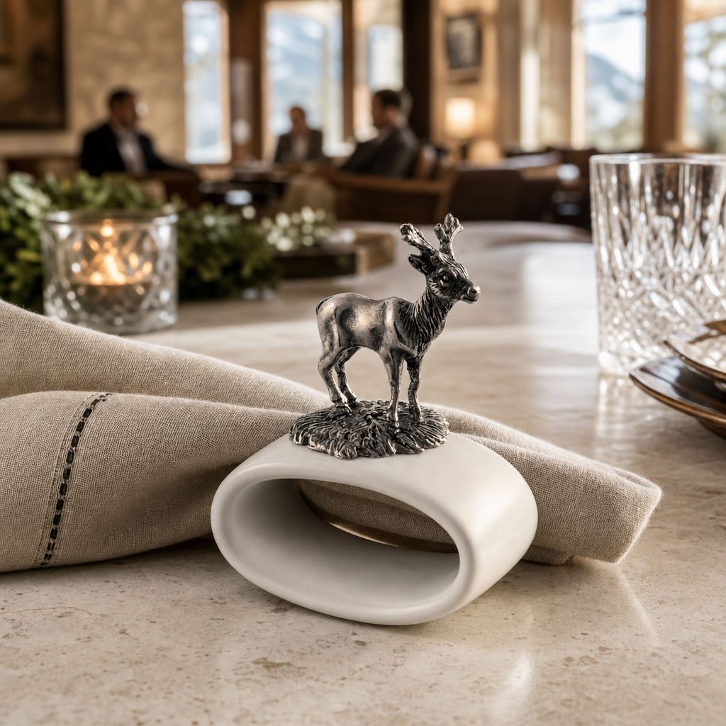 Deer Stoneware Napkin Ring 8