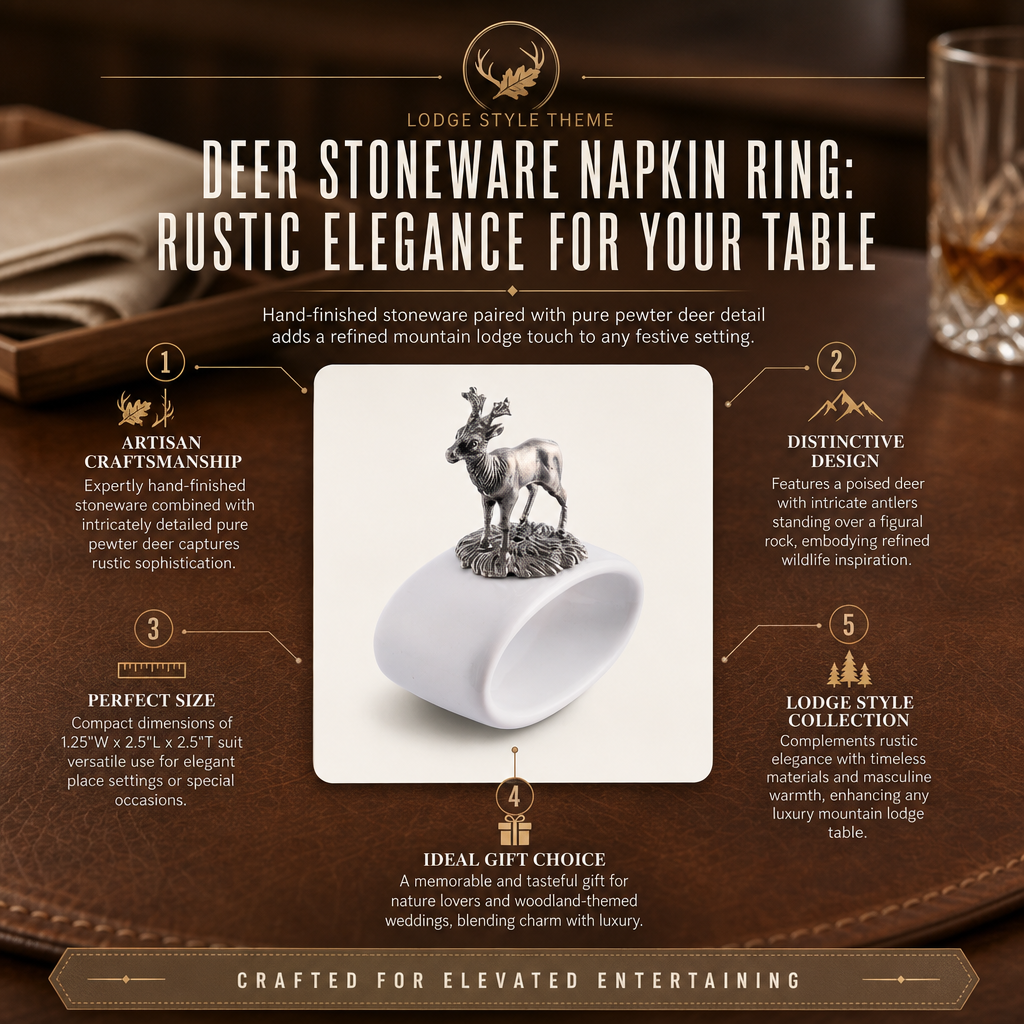 Deer Stoneware Napkin Ring 1