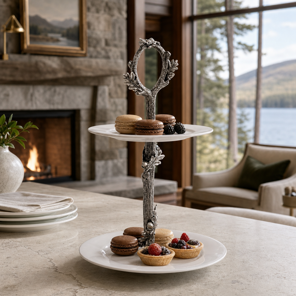 Acorn Oak & Leaf Dessert Stand 8