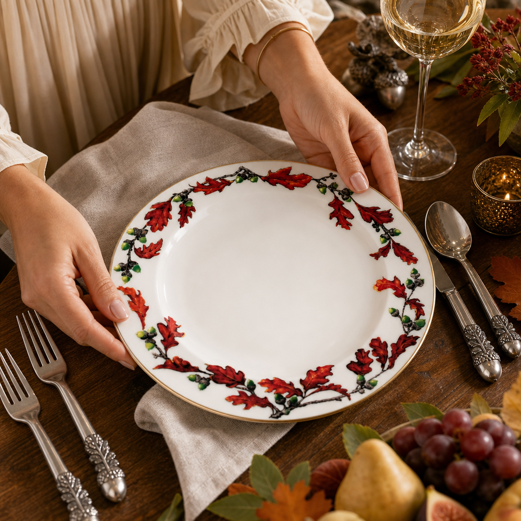 Norwood Acorn Bone China Round Dinner Plate 3