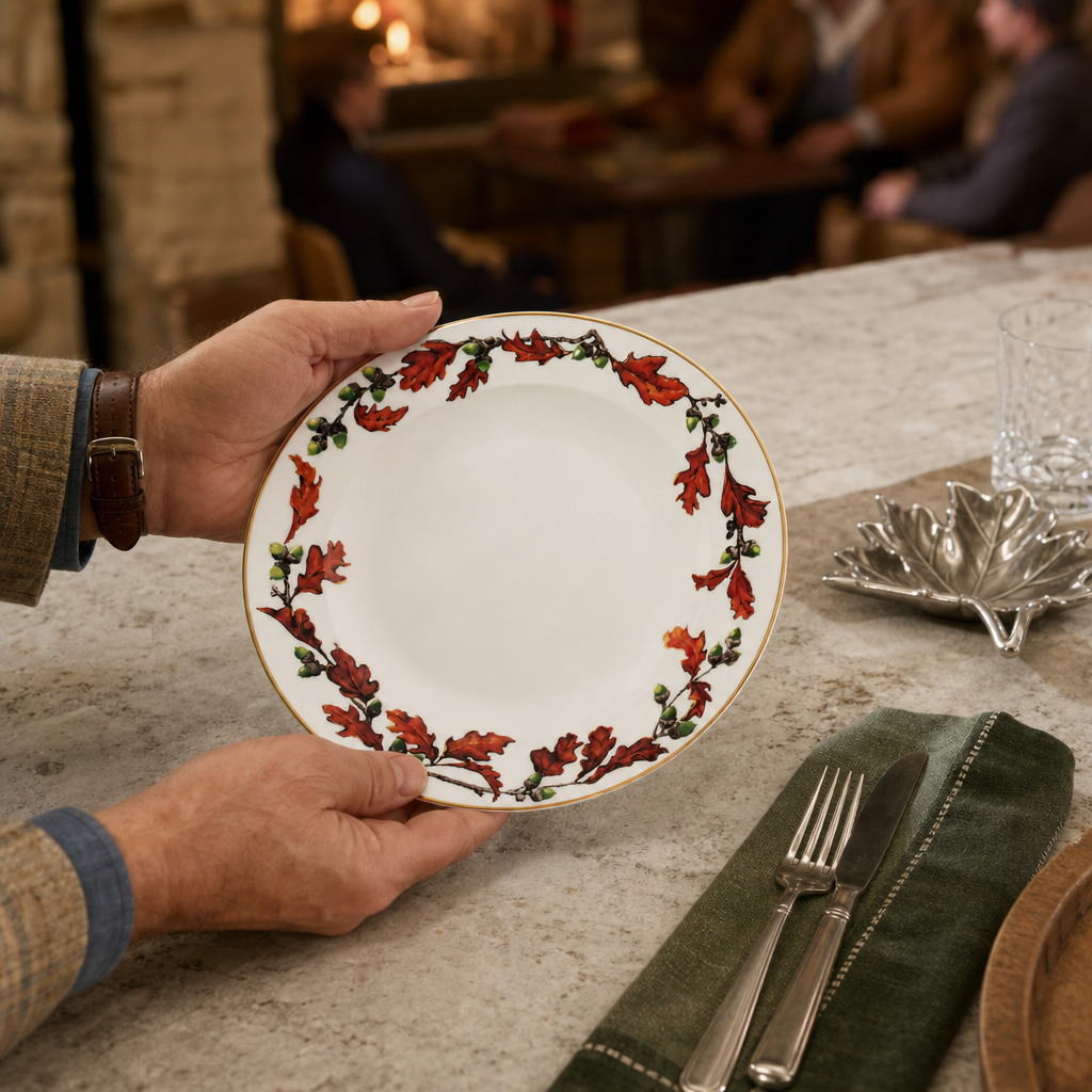 Norwood Acorn Bone China Round Dinner Plate 5
