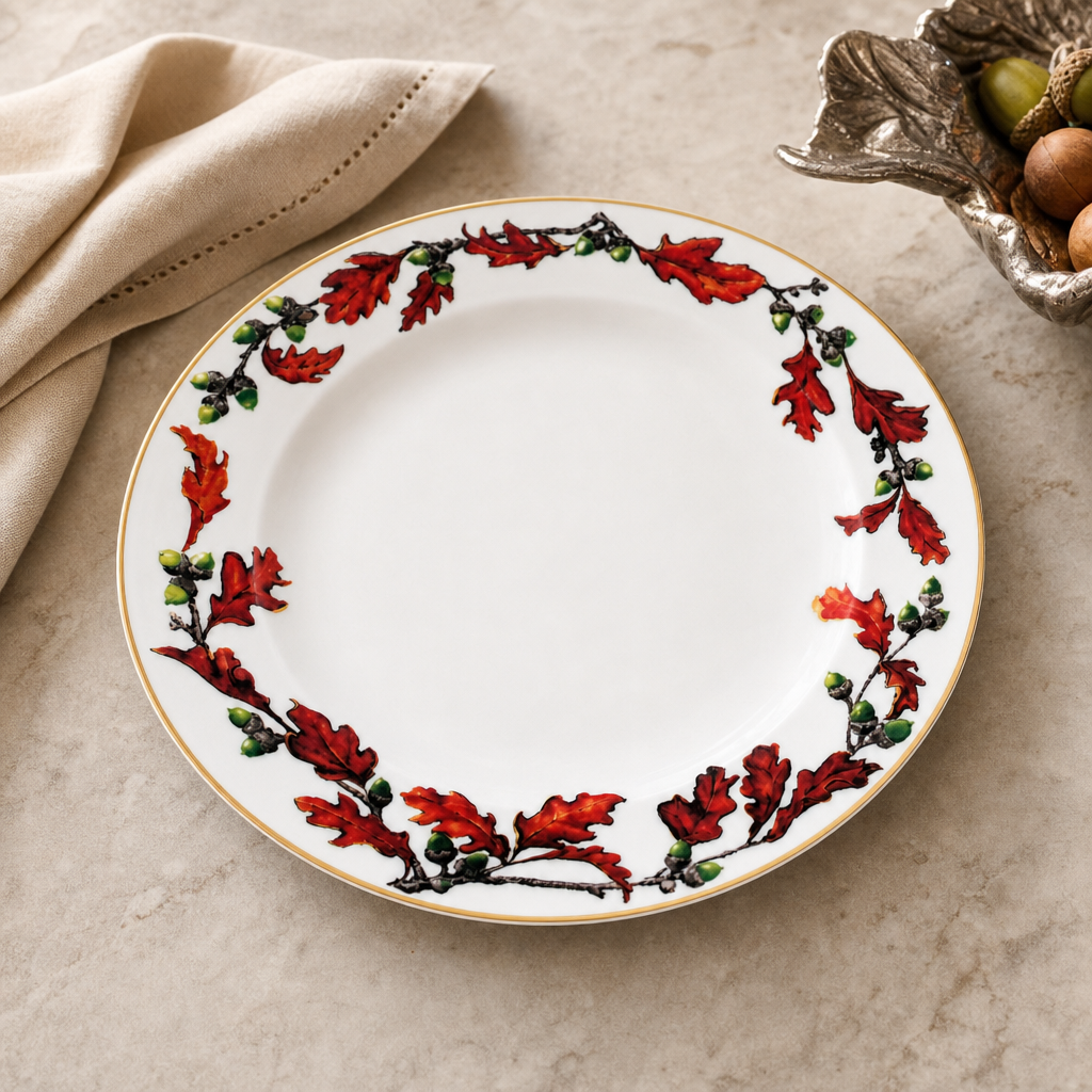Norwood Acorn Bone China Round Dinner Plate 2