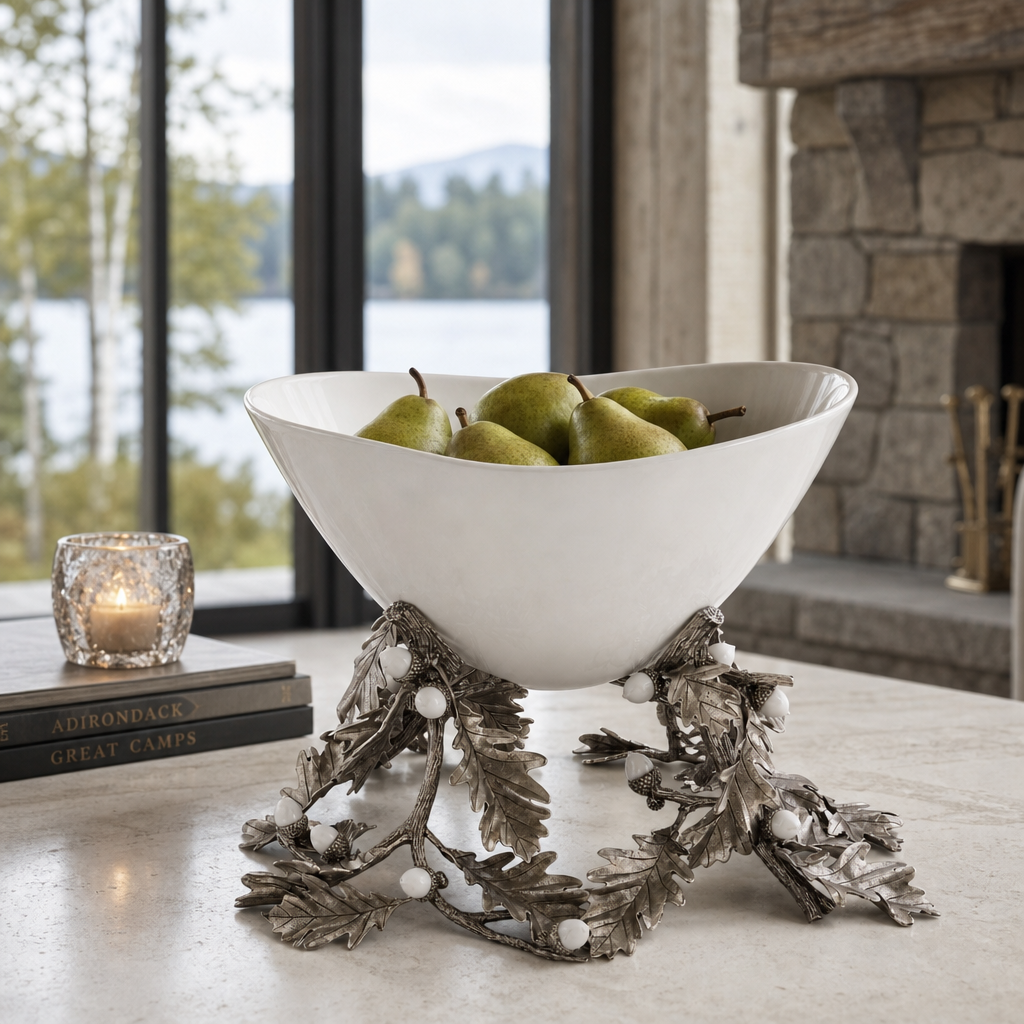 Oak Leaf Acorn Centerpiece Porcelain Bowl 6