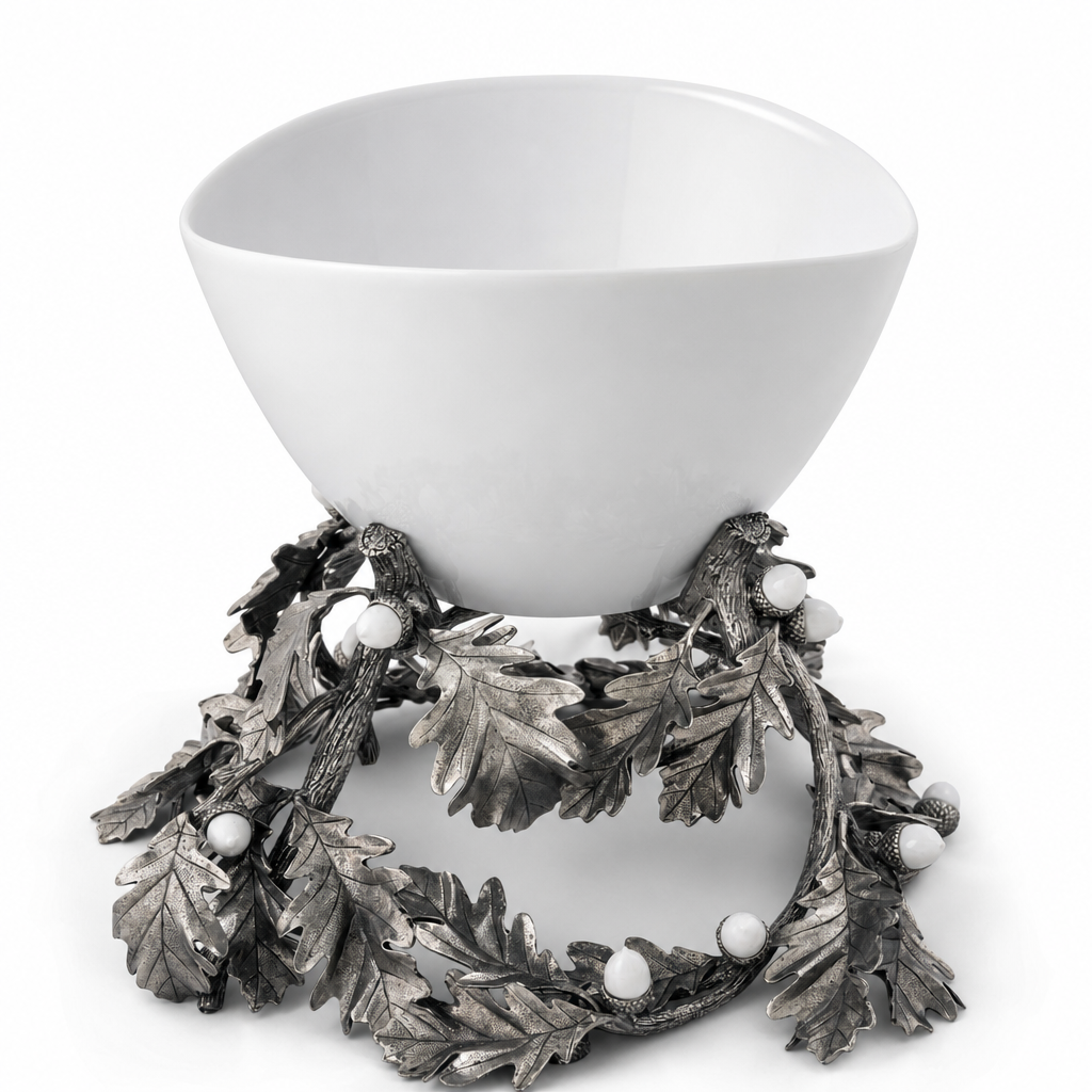 Oak Leaf Acorn Centerpiece Porcelain Bowl 10