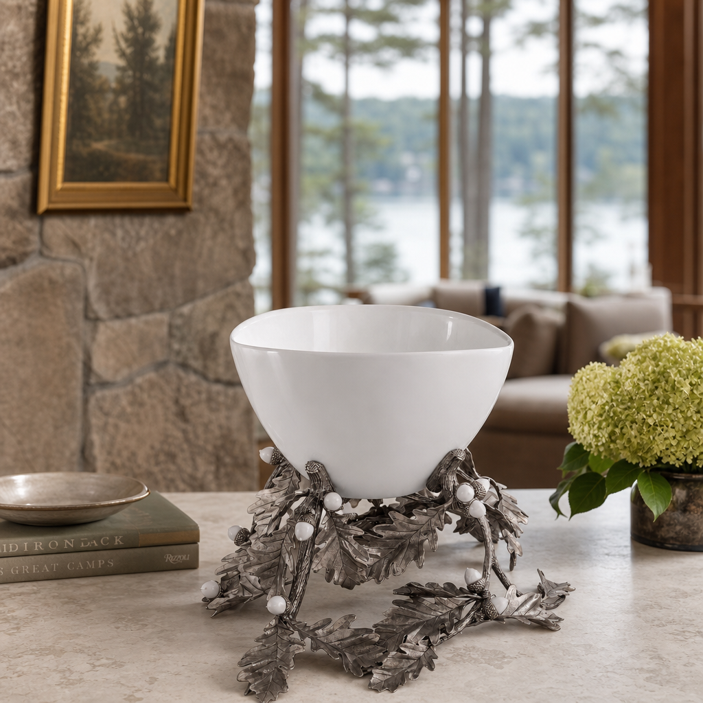 Oak Leaf Acorn Centerpiece Porcelain Bowl 9
