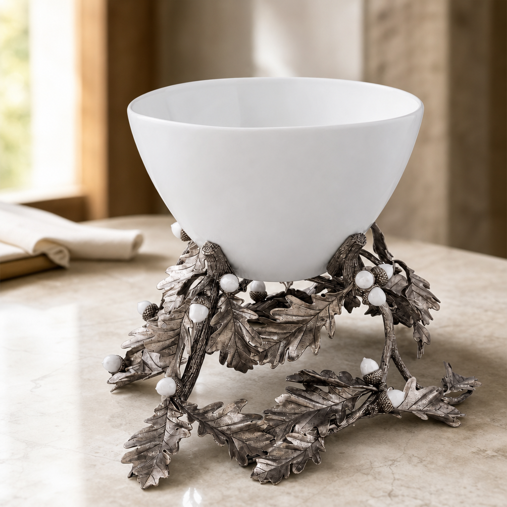 Oak Leaf Acorn Centerpiece Porcelain Bowl 5