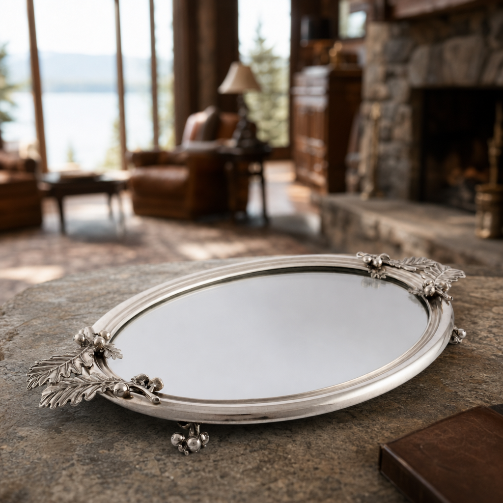 Acorn & Oak Leaf Oval Glass Tray 5