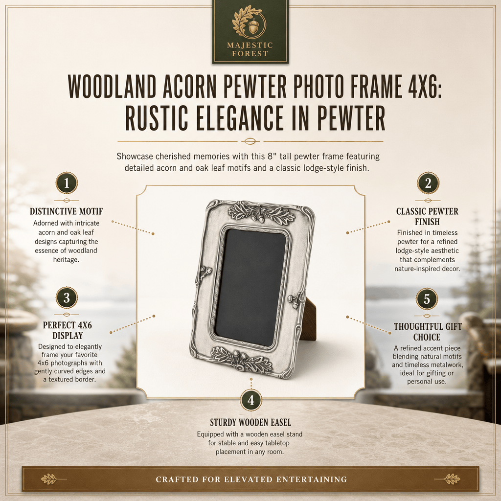 Woodland Acorn Pewter Photo Frame 4x6 11