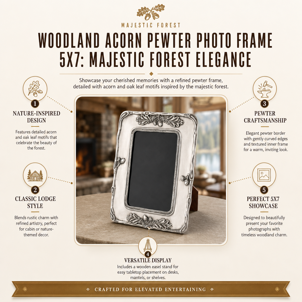 Woodland Acorn Pewter Photo Frame 5x7 11