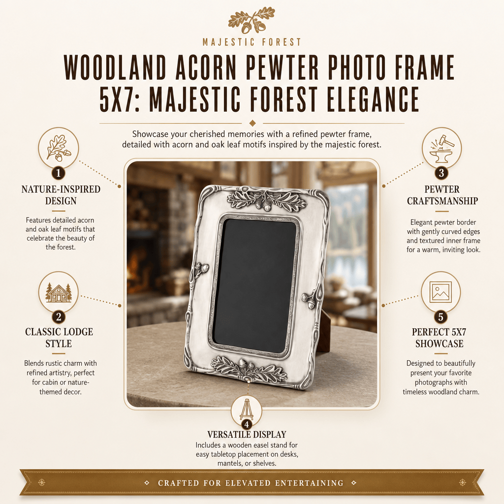 Woodland Acorn Pewter Photo Frame 5x7 11