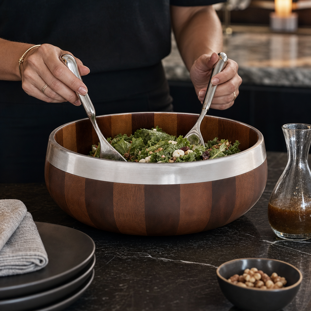 Tribeca Wood Salad Bowl 5