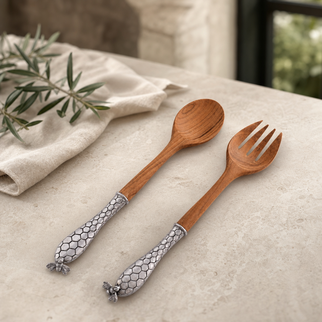 Little Bees Salad Server Set 4
