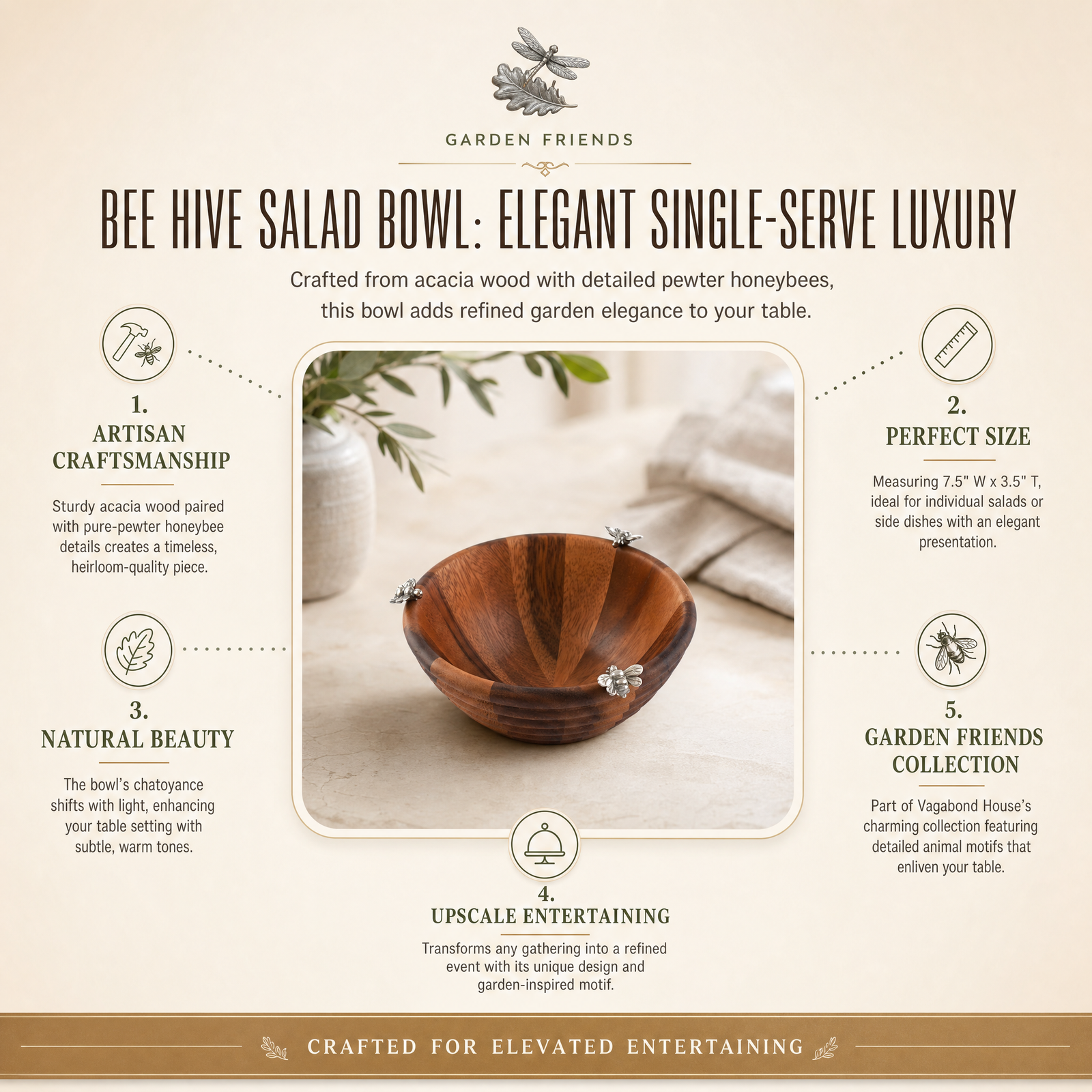 Bee Hive Salad Bowl - Single Serve 11