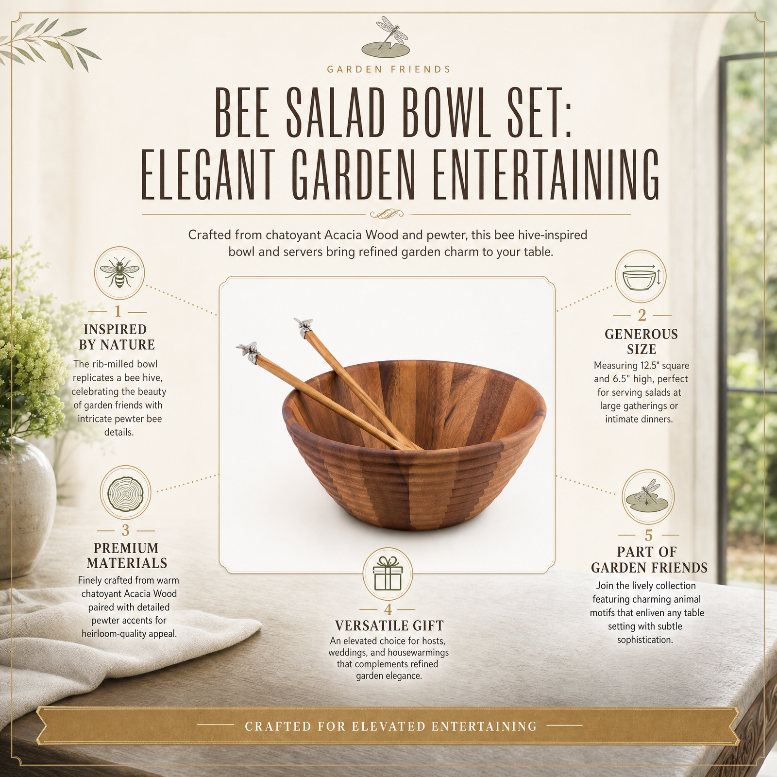 Bee Salad Bowl Set 4