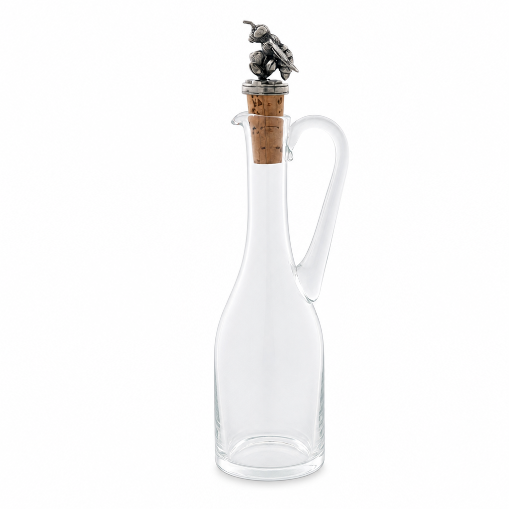 Cruet Bottle with Pewter Bee Cork Stopper 1
