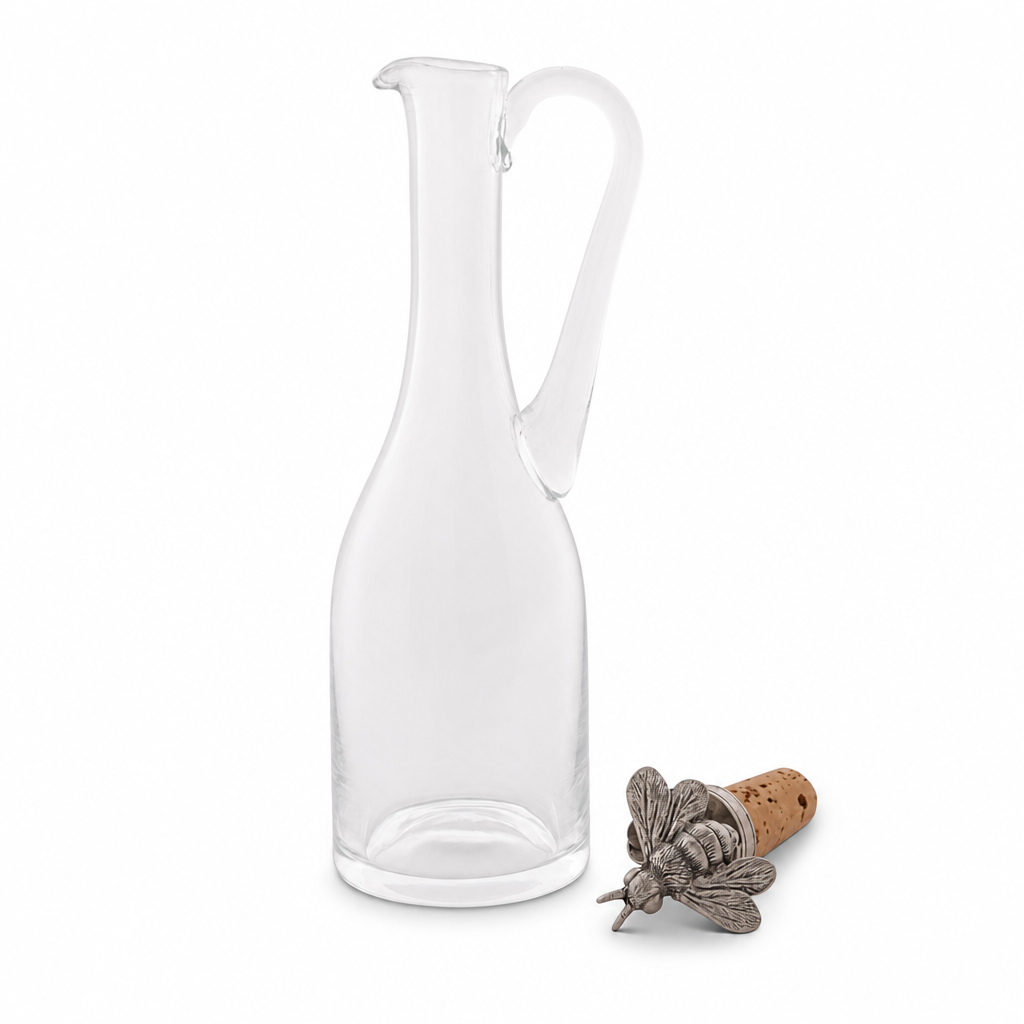 Cruet Bottle with Pewter Bee Cork Stopper 8