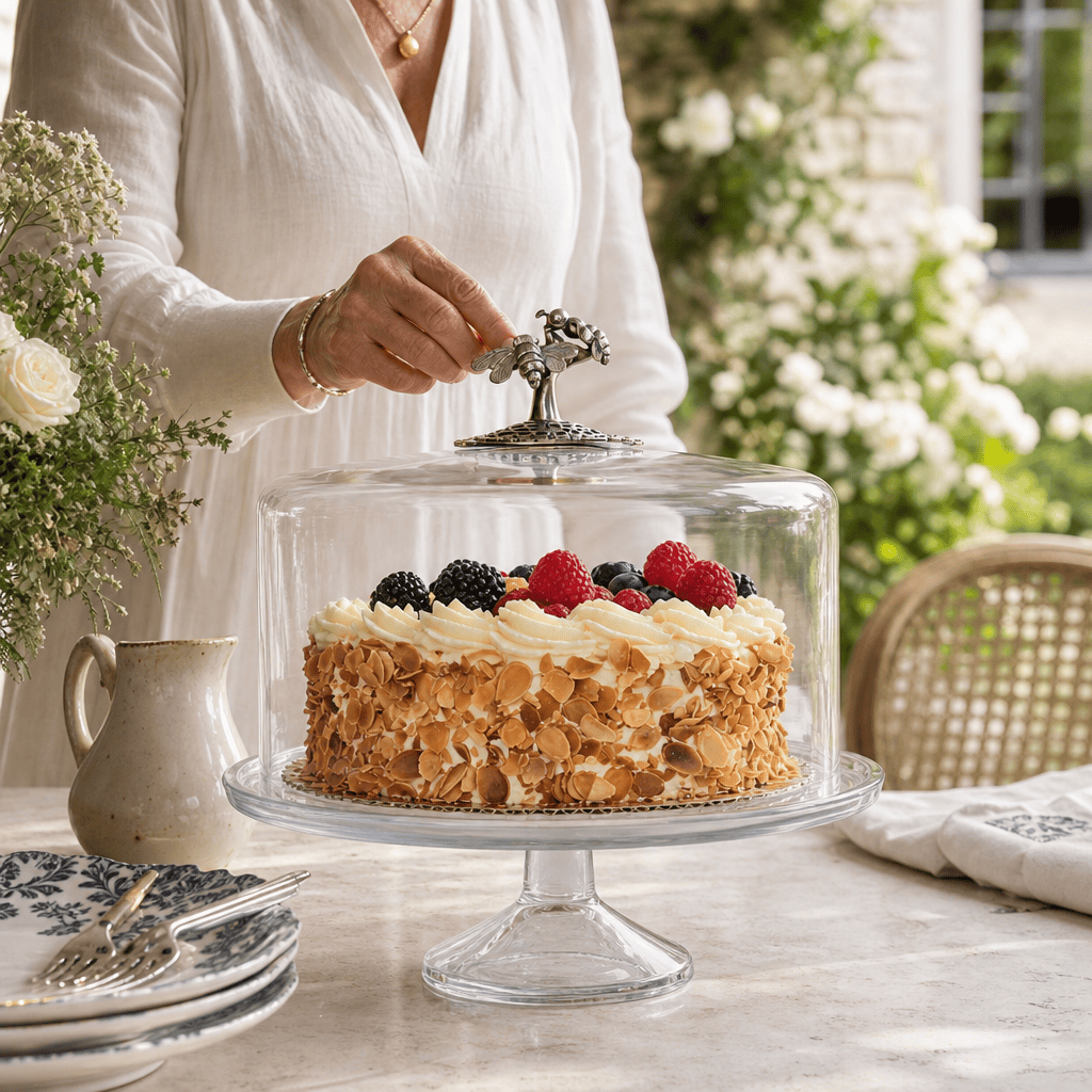Honey Bee Glass Covered Cake / Dessert Stand 6